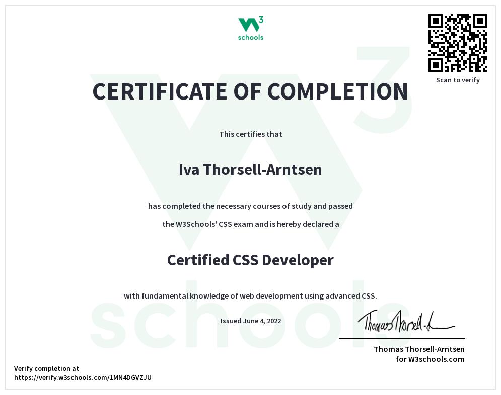 Certificat CSS